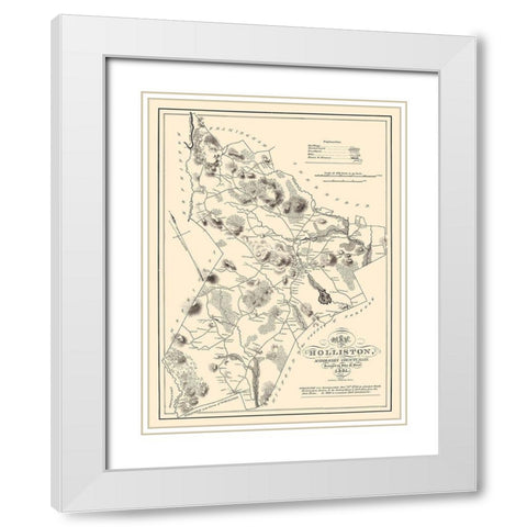 Holliston Massachusetts - Pendleton 1831 White Modern Wood Framed Art Print with Double Matting by Pendleton
