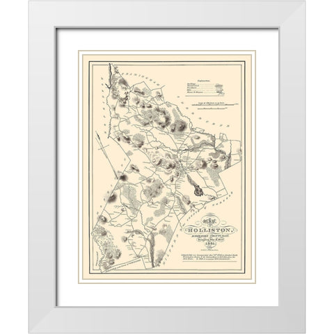 Holliston Massachusetts - Pendleton 1831 White Modern Wood Framed Art Print with Double Matting by Pendleton