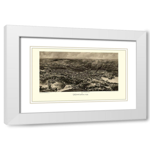 Hopedale Massachusetts - Poole 1899  White Modern Wood Framed Art Print with Double Matting by Poole