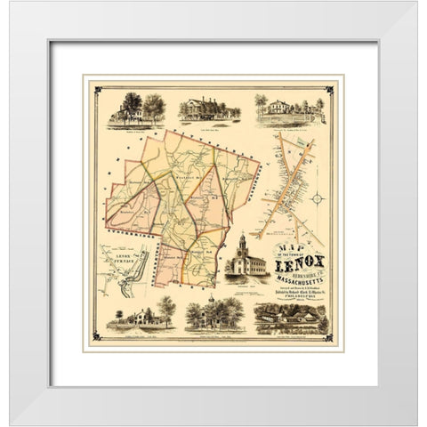 Lenox Massachusetts - Herrleins 1854 White Modern Wood Framed Art Print with Double Matting by Herrleins