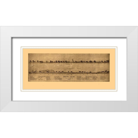 Lynn Massachusetts - Oliver 1820  White Modern Wood Framed Art Print with Double Matting by Oliver