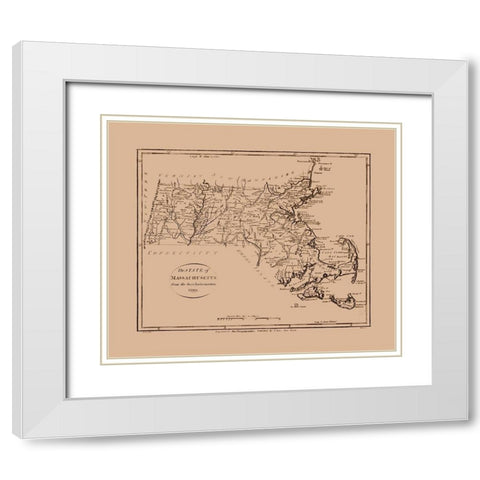 Massachusetts - Low 1799  White Modern Wood Framed Art Print with Double Matting by Low