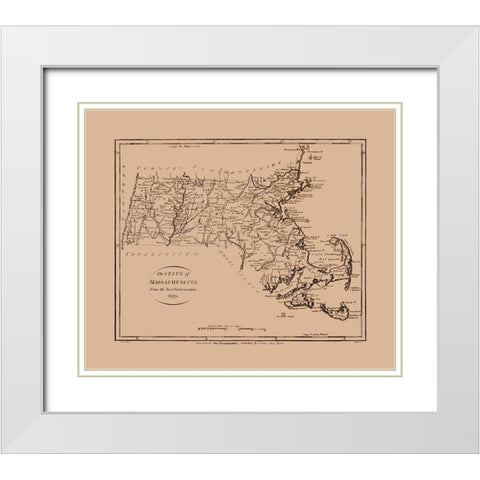 Massachusetts - Low 1799  White Modern Wood Framed Art Print with Double Matting by Low