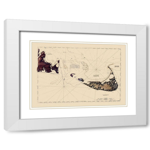 Nantucket, Marthas Vineyard - Des Barres 1776 White Modern Wood Framed Art Print with Double Matting by Des Barres