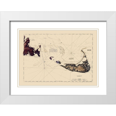 Nantucket, Marthas Vineyard - Des Barres 1776 White Modern Wood Framed Art Print with Double Matting by Des Barres