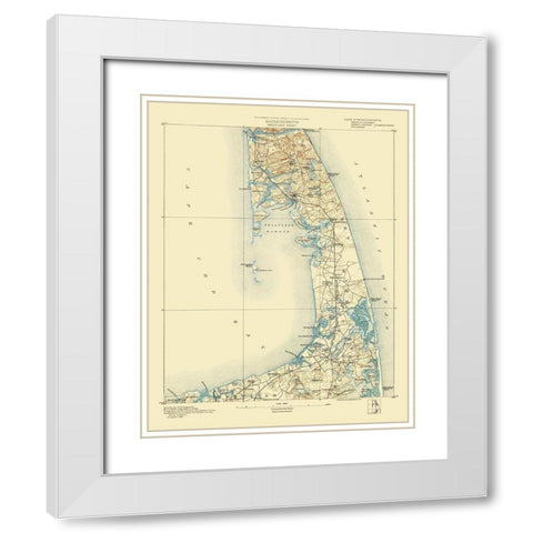 Wellfleet Massachusetts Sheet - USGS 1887 White Modern Wood Framed Art Print with Double Matting by USGS