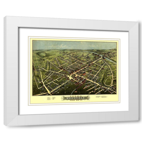 Westfield Massachusetts - Bailey 1875 White Modern Wood Framed Art Print with Double Matting by Bailey