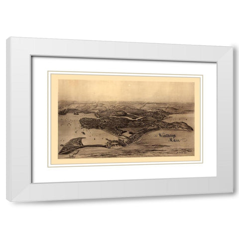 Winthrop Massachusetts - Poole 1894 White Modern Wood Framed Art Print with Double Matting by Poole