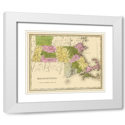 Massachusetts - Boynton 1841 White Modern Wood Framed Art Print with Double Matting by Boynton