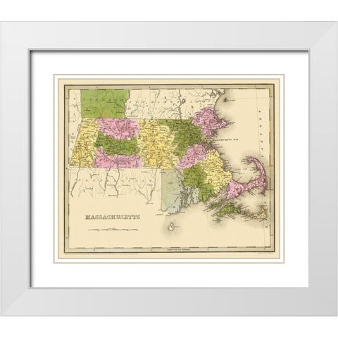 Massachusetts - Boynton 1841 White Modern Wood Framed Art Print with Double Matting by Boynton