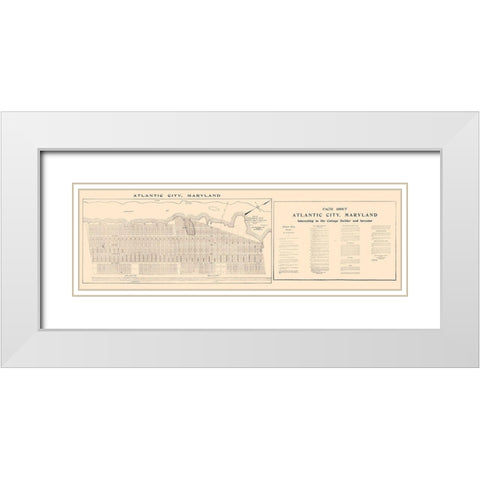Atlantic City Maryland - Tunis 1916  White Modern Wood Framed Art Print with Double Matting by Tunis