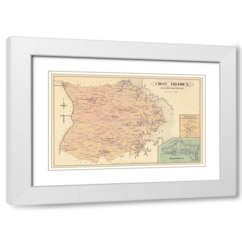 Anne Arundel  First District Maryland White Modern Wood Framed Art Print with Double Matting by Hopkins