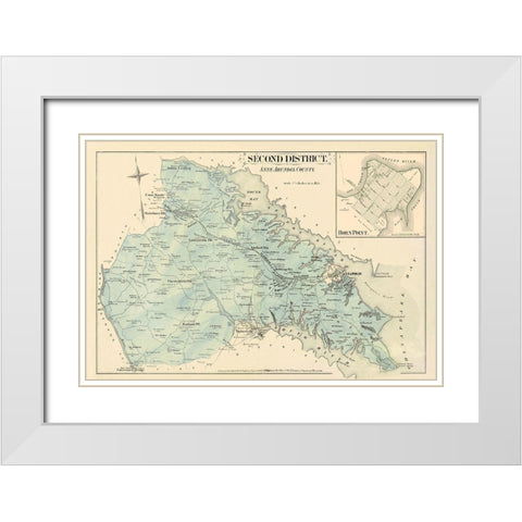 Anne Arundel  Second District Maryland White Modern Wood Framed Art Print with Double Matting by Hopkins