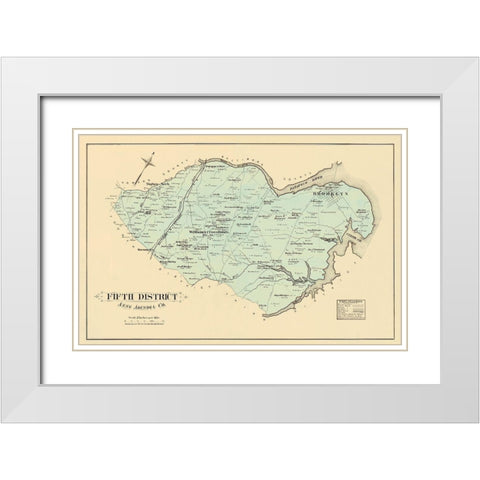 Anne Arundel 5th District Maryland Landowner White Modern Wood Framed Art Print with Double Matting by Hopkins
