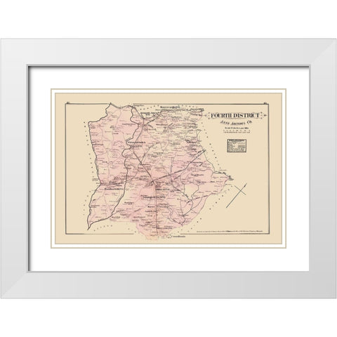 Anne Arundel 4th District Maryland Landowner White Modern Wood Framed Art Print with Double Matting by Hopkins