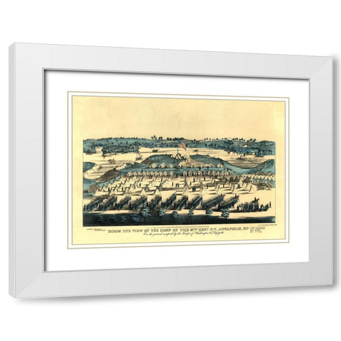 Annapolis Maryland - Rees 1863  White Modern Wood Framed Art Print with Double Matting by Rees