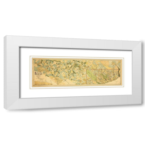 Baltimore and Ohio Railroad Metro Branch 1890 White Modern Wood Framed Art Print with Double Matting by Fava