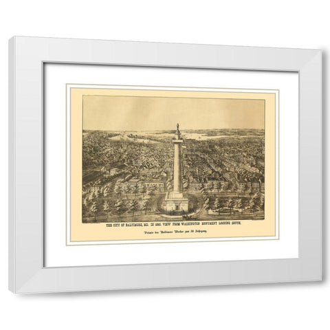 Baltimore Maryland - Sachese 1880 White Modern Wood Framed Art Print with Double Matting by Sachese
