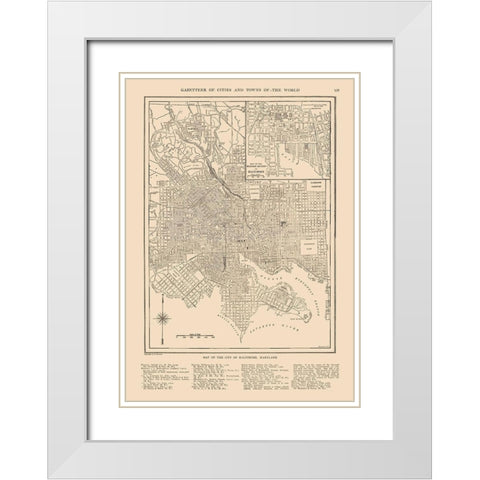 Baltimore  Maryland- Reynold 1921 White Modern Wood Framed Art Print with Double Matting by Reynold