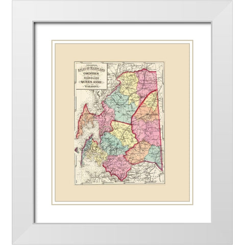 Caroline  Queen Anne  Talbot Maryland White Modern Wood Framed Art Print with Double Matting by Martenet