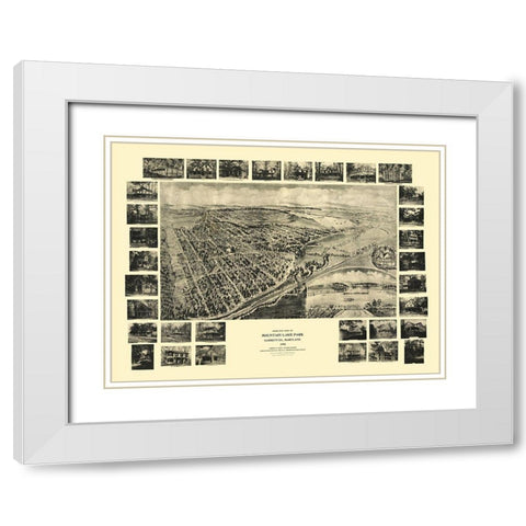 Mountain Lake Park Maryland - Fowler 1906 White Modern Wood Framed Art Print with Double Matting by Fowler