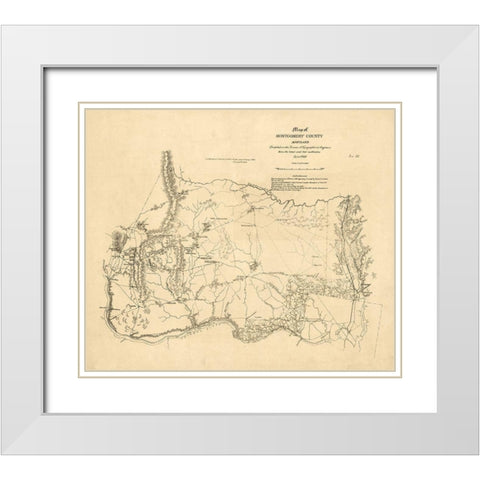 Montgomery County Maryland -1862 White Modern Wood Framed Art Print with Double Matting by Unknown
