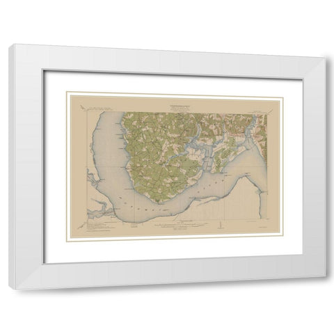 Nanjemoy Maryland Quad - USGS 1913 White Modern Wood Framed Art Print with Double Matting by USGS