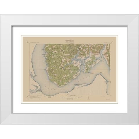 Nanjemoy Maryland Quad - USGS 1913 White Modern Wood Framed Art Print with Double Matting by USGS