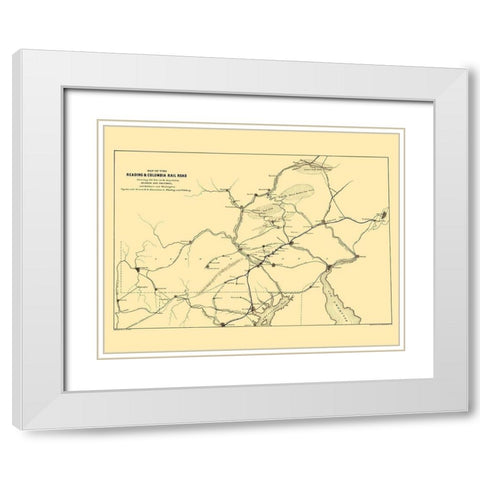 Reading and Columbia Railroad - Endicott 1850 White Modern Wood Framed Art Print with Double Matting by Endicott