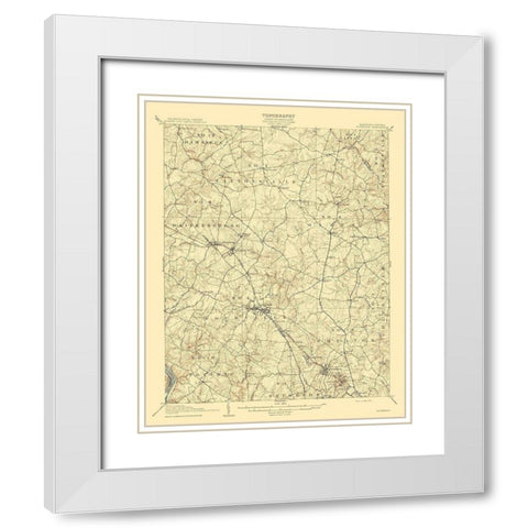 Rockville Maryland Virginia Quad - USGS 1908 White Modern Wood Framed Art Print with Double Matting by USGS