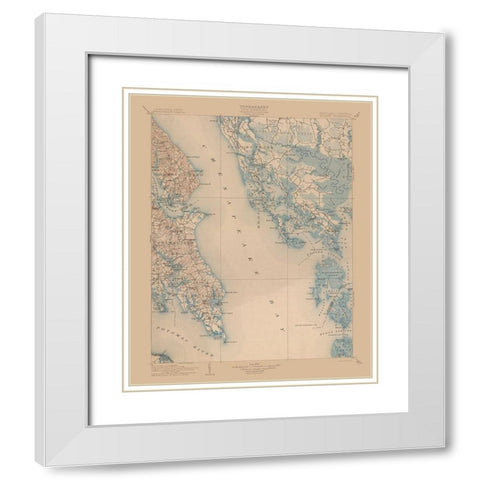 St Mary Maryland Quad - USGS 1906 White Modern Wood Framed Art Print with Double Matting by USGS