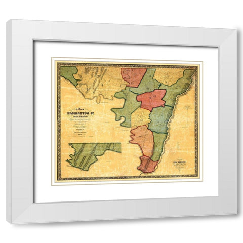 Washington Maryland Landowner - Mckee 1859 White Modern Wood Framed Art Print with Double Matting by Mckee