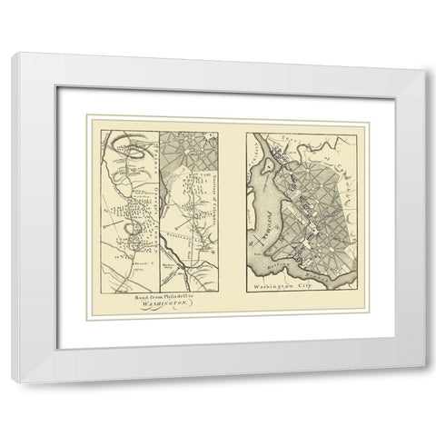 Bladensburg, Georgetown, Washington DC - Moore White Modern Wood Framed Art Print with Double Matting by Moore