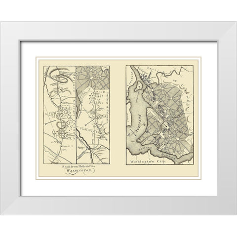 Bladensburg, Georgetown, Washington DC - Moore White Modern Wood Framed Art Print with Double Matting by Moore