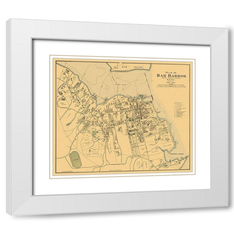 Bar Harbor Maine Landowner - Colby 1887 White Modern Wood Framed Art Print with Double Matting by Colby
