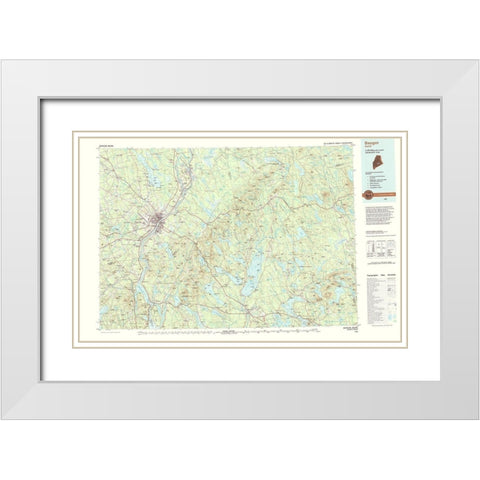 Bangor Maine Quad - USGS 1994 White Modern Wood Framed Art Print with Double Matting by USGS