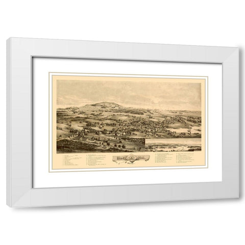 Blue Hill Maine -1896 White Modern Wood Framed Art Print with Double Matting by Unknown