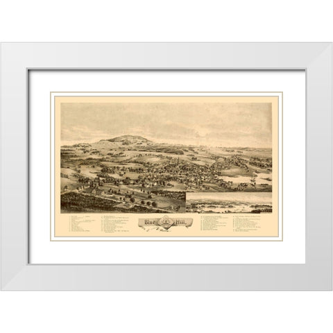 Blue Hill Maine -1896 White Modern Wood Framed Art Print with Double Matting by Unknown