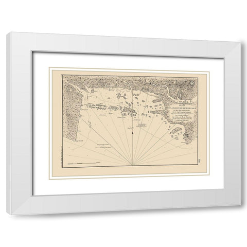 Casco Bay - Southack 1779 White Modern Wood Framed Art Print with Double Matting by Southack