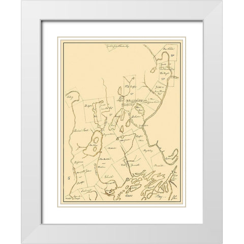 Cumberland Maine Landowner - Greenleaf 1771 White Modern Wood Framed Art Print with Double Matting by Greenleaf