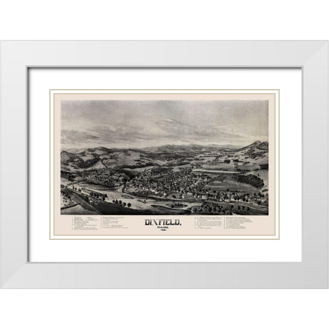 Dixfield Maine -1896 White Modern Wood Framed Art Print with Double Matting by Unknown