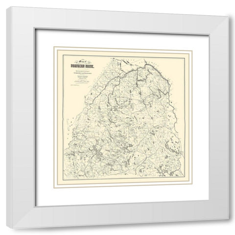 Maine - Hubbard 1899  White Modern Wood Framed Art Print with Double Matting by Hubbard