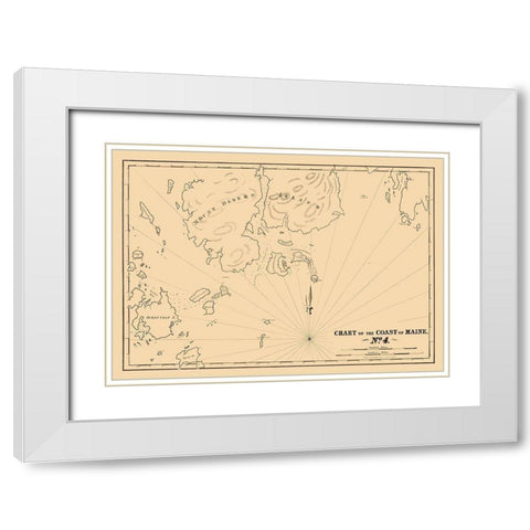 Maine Coast - Moores 1837  White Modern Wood Framed Art Print with Double Matting by Moores