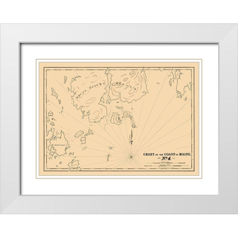 Maine Coast - Moores 1837  White Modern Wood Framed Art Print with Double Matting by Moores
