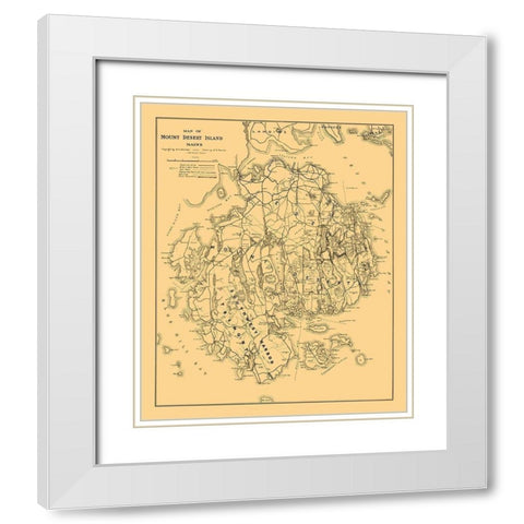 Mount Desert Island Maine - Bunker 1911  White Modern Wood Framed Art Print with Double Matting by Bunker