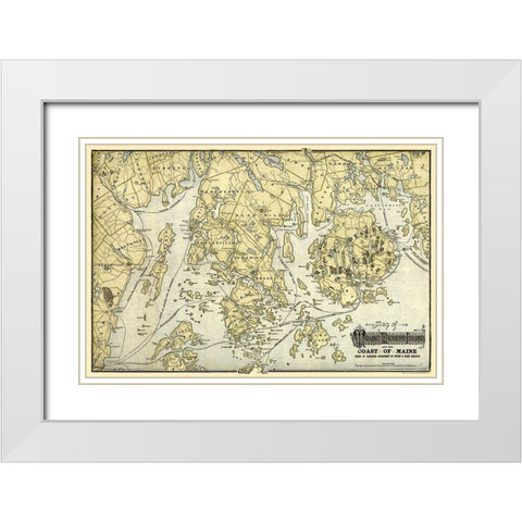 Mount Desert Island  Maine-1900 White Modern Wood Framed Art Print with Double Matting by Unknown