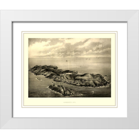 Monhegan Maine - Poole 1896  White Modern Wood Framed Art Print with Double Matting by Poole