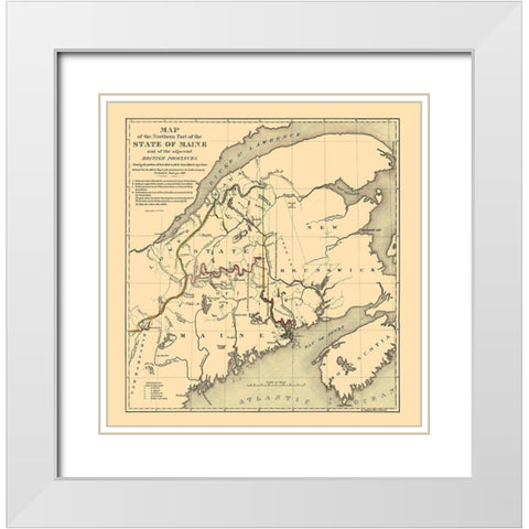 Maine Northern - Hoen 1830 White Modern Wood Framed Art Print with Double Matting by Hoen