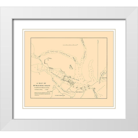 Ocracock Inlet - Swift 1835 White Modern Wood Framed Art Print with Double Matting by Swift