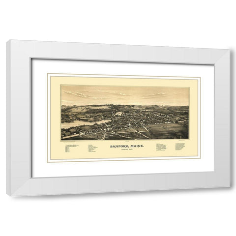 Sanford Maine - Norris 1889  White Modern Wood Framed Art Print with Double Matting by Norris